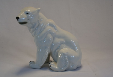 купить фарфор,фигура фарфоровая белый медведь, северный медведь фарфоровый, немецкий фарфор  белый медведь