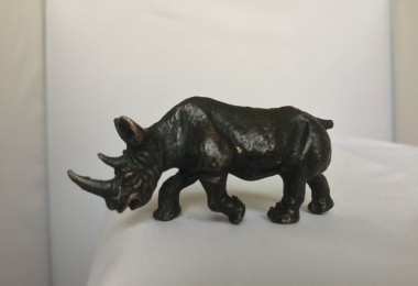 Статуэтка носорог, фабрика бермана, бронза венская, статуэтка бронзовая, венка, венка миниатюра, носорог венка, венская бронза носорог 